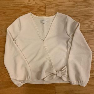 Madewell Cream Wrap Top